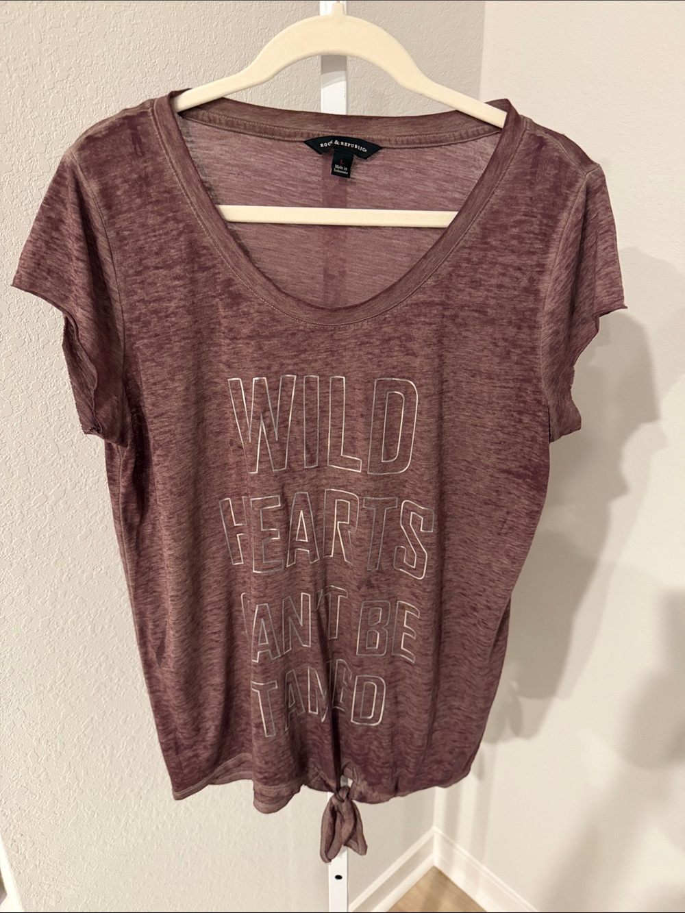 Rock Revival Mauve Graphic Tie-Front Tee